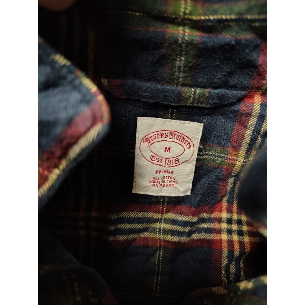 Brooks Brothers Pajama Shirt Men M Plaid Flannel Sleep Lounge - Picture 5 of 5
